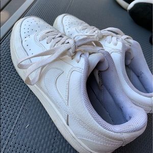White Nike court vision low shoes